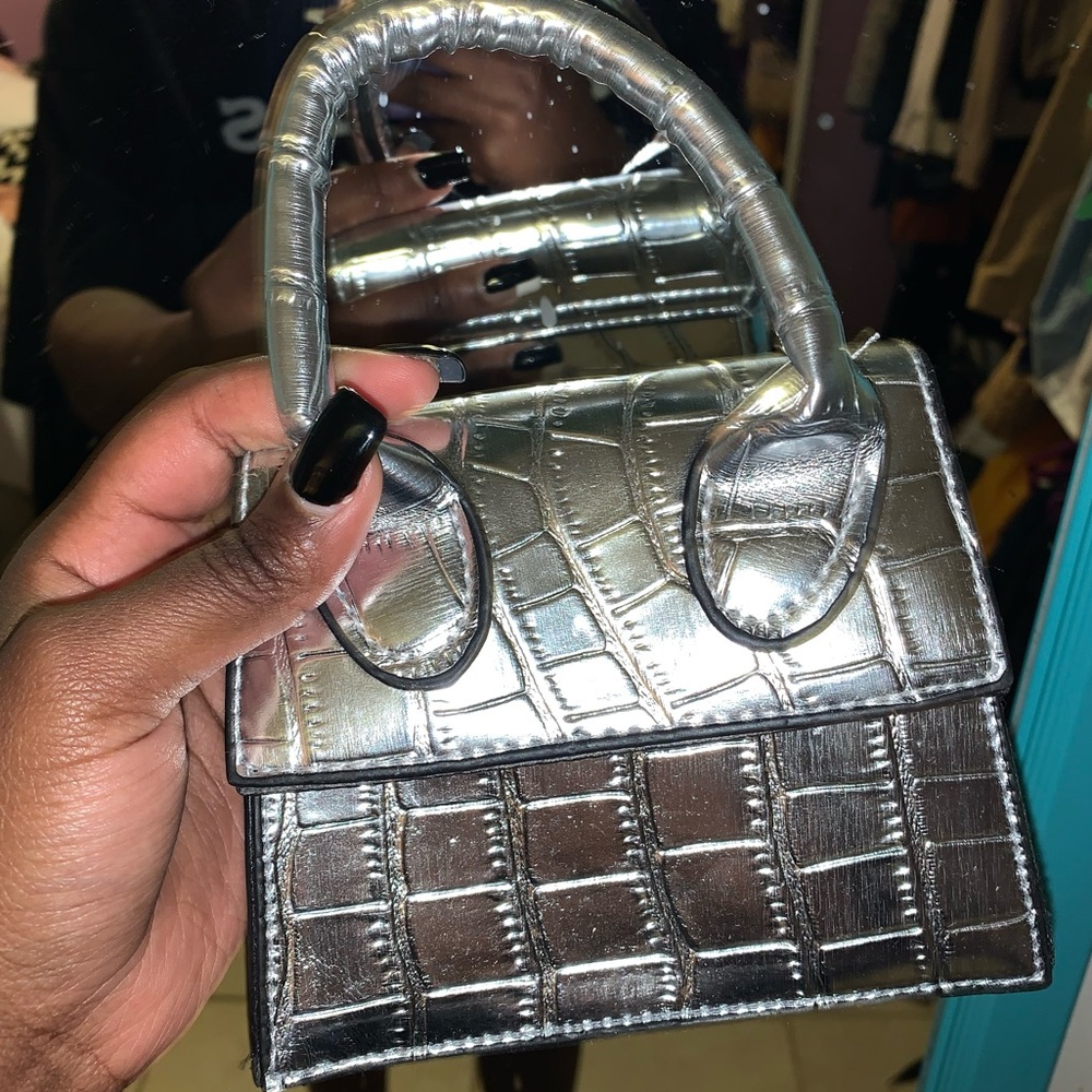 Jacquemes Dupe/Look Alike Silver Mini Bag